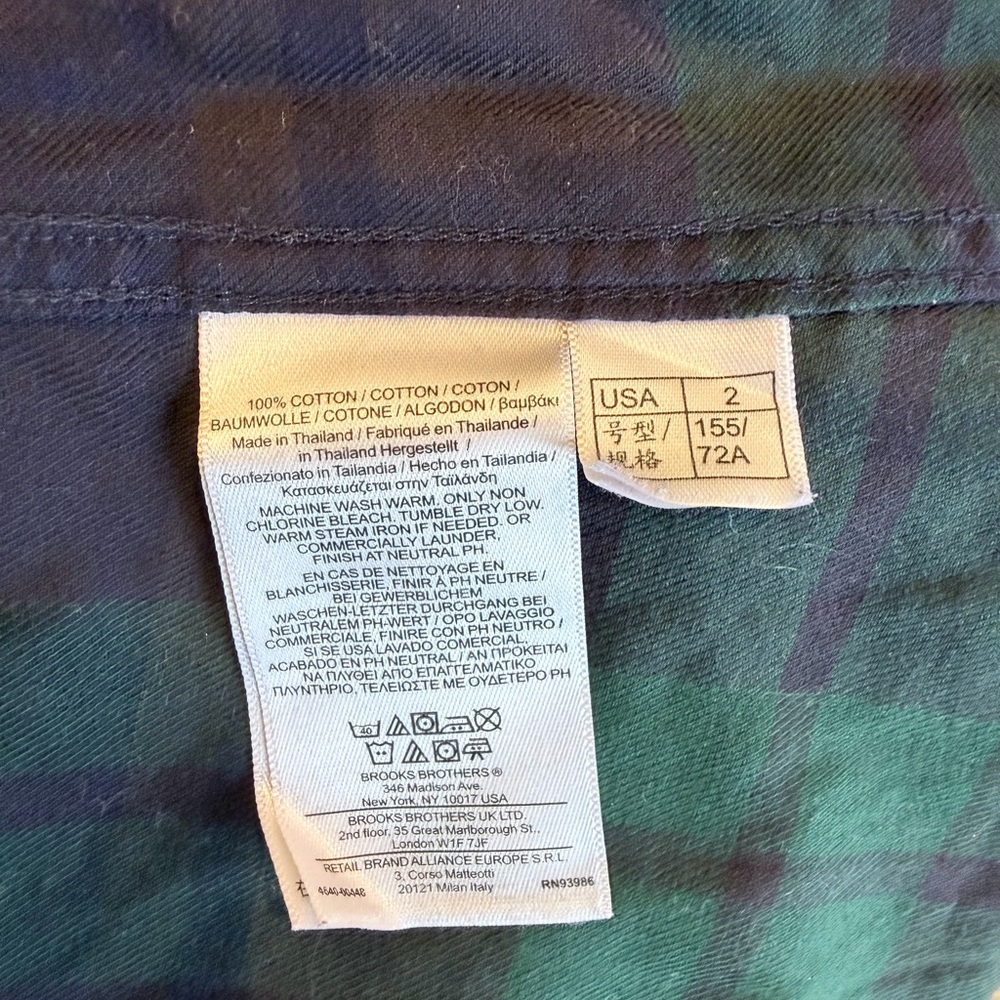Brooks Brothers Blue and Green Plaid Button-Down Shirt - Picture 5 of 5